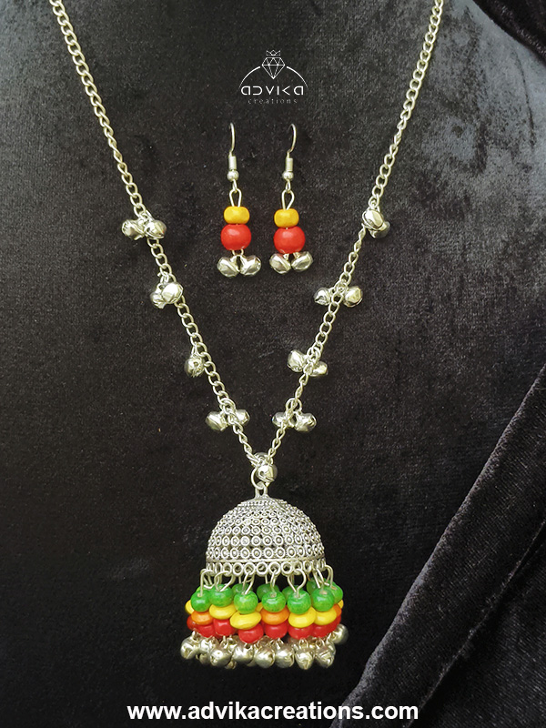 Oxidised Jhumka Mala 3
