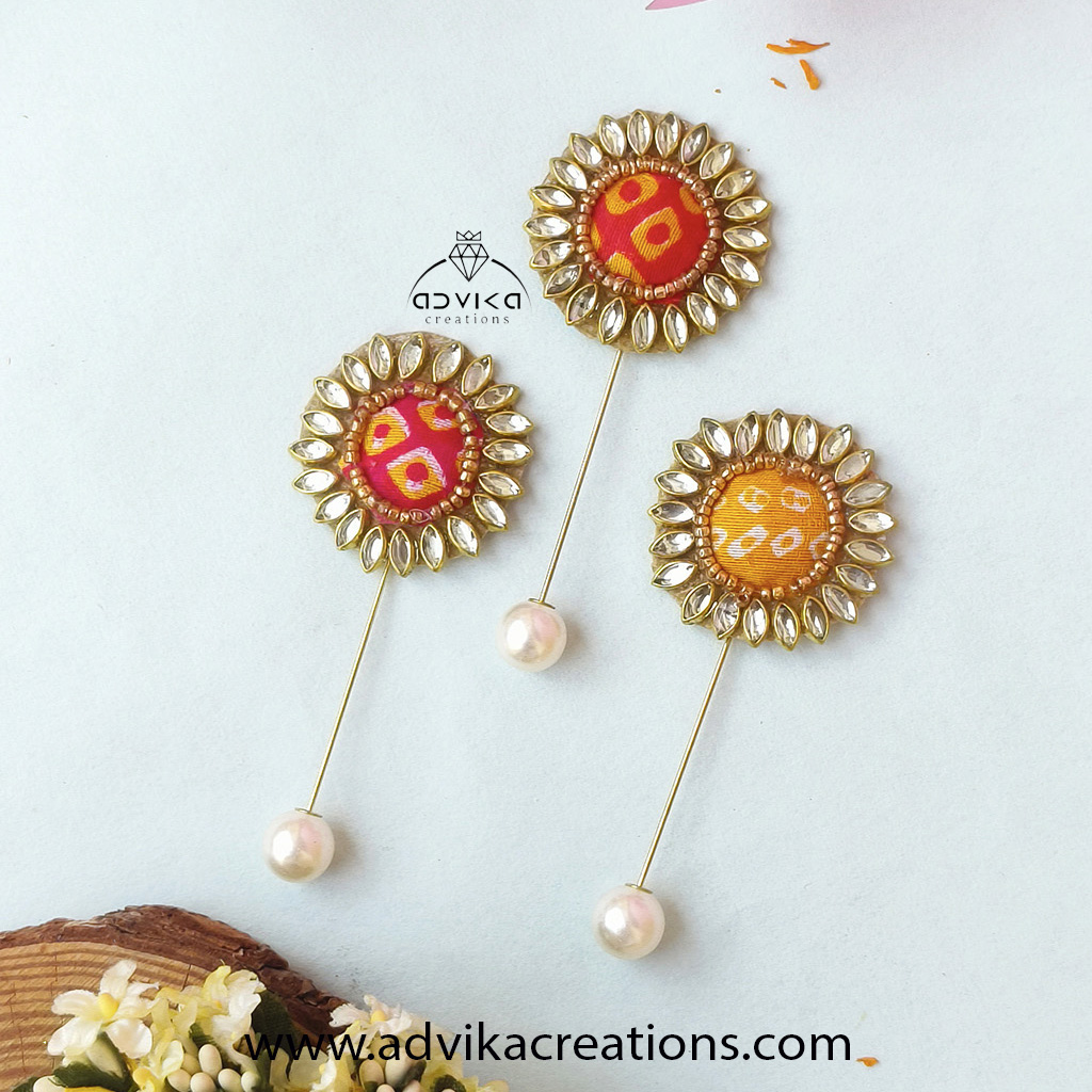Sunflower brooch set of 3