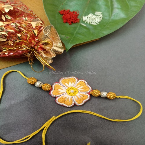 Cotton Thread Beaded Rakhi