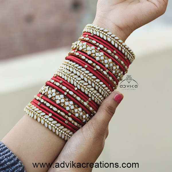 Bridal Pearl Silk Bangle