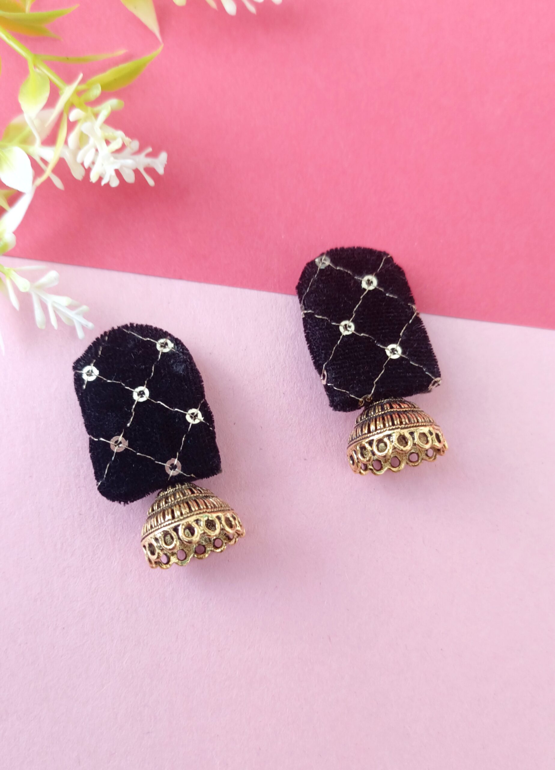 Black Fabric Earring
