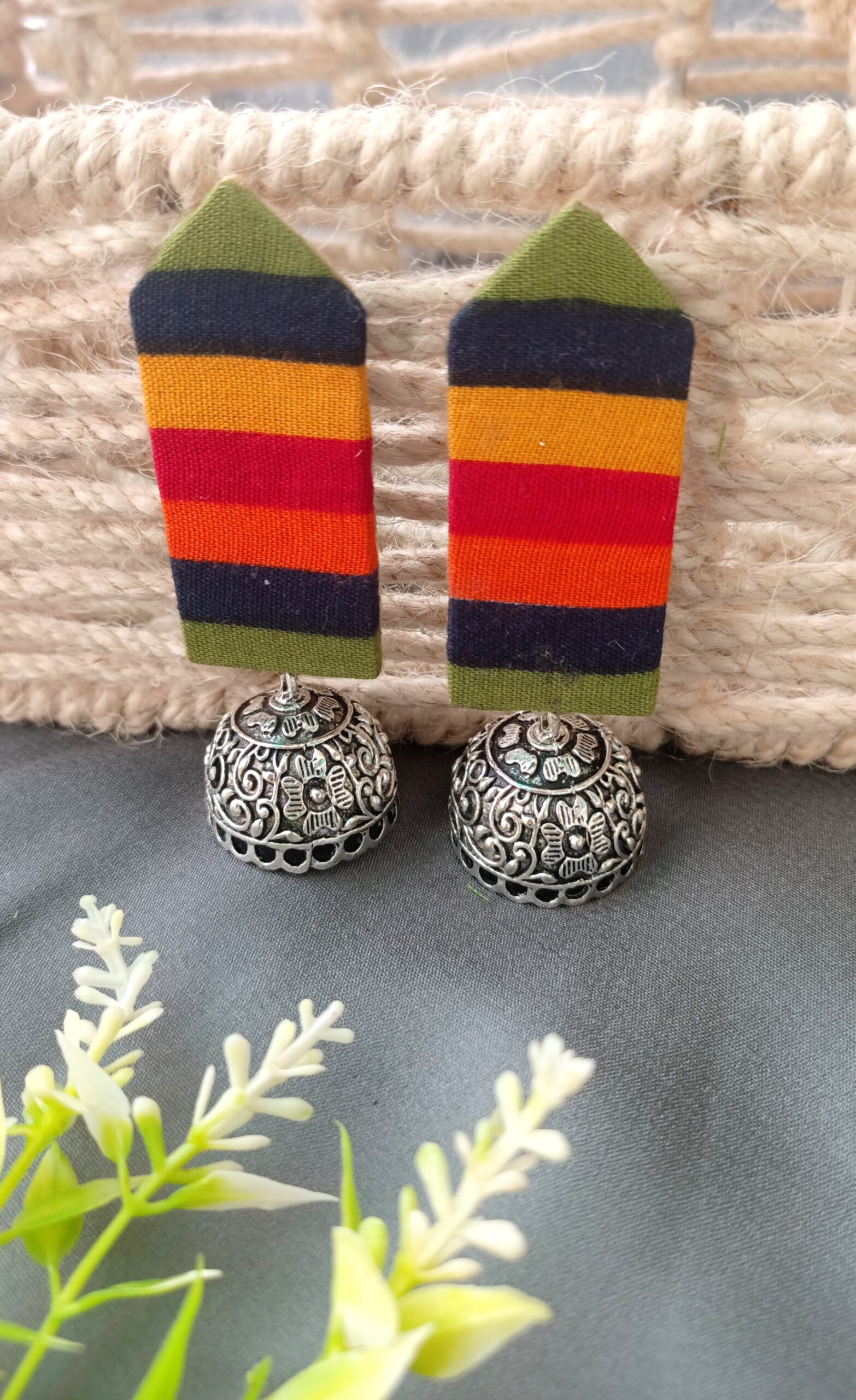 Multi Color Fabric Earring