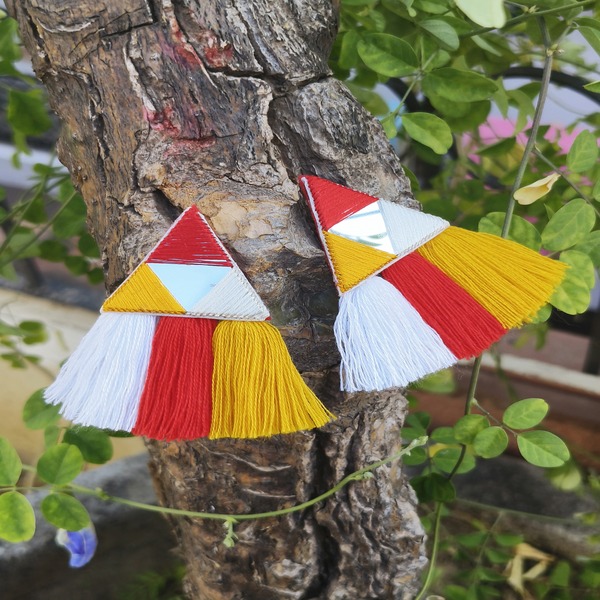 Hot color mirror earring for women and girls