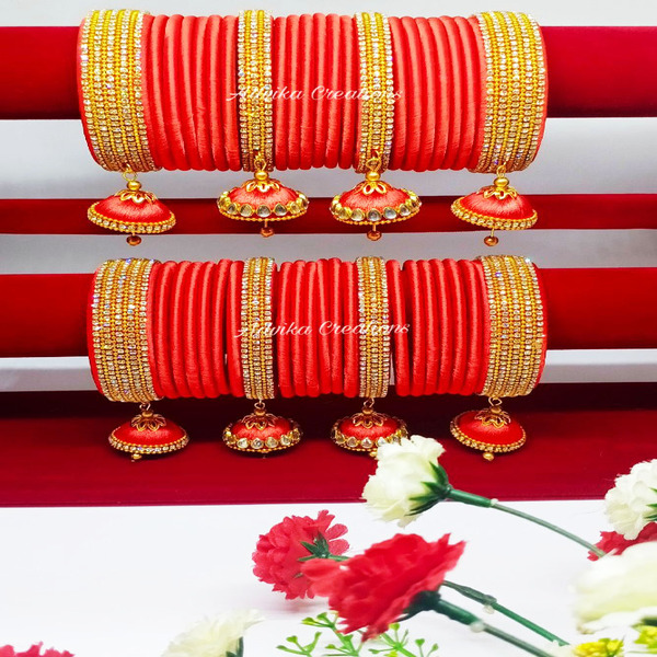 Designer Bridal Chura set with latkans