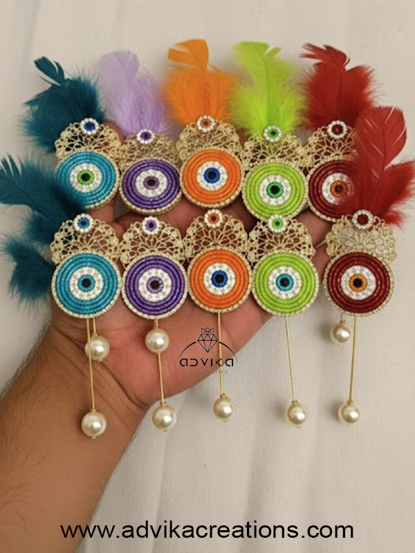 Beaded Evil Eye Brooch set of 30 pieces