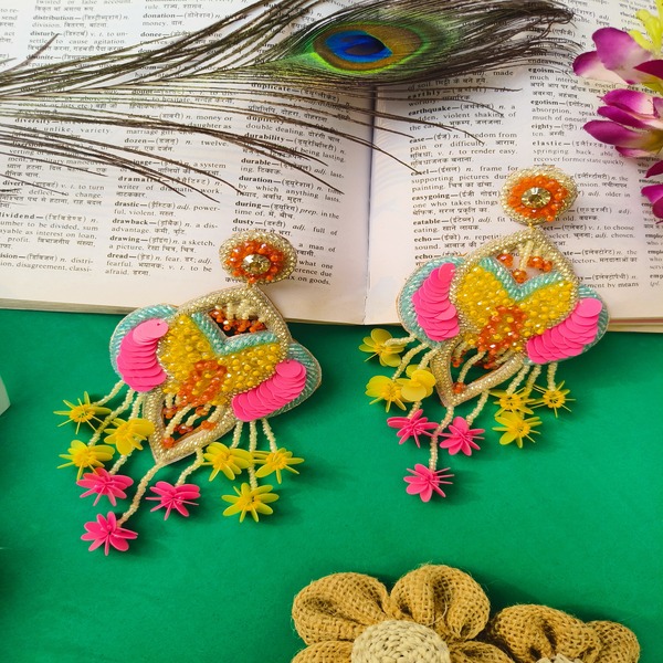 Multi Color Handmade Earring with Latkan