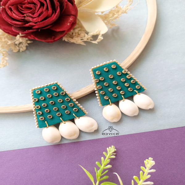 rama green Fabric Earring