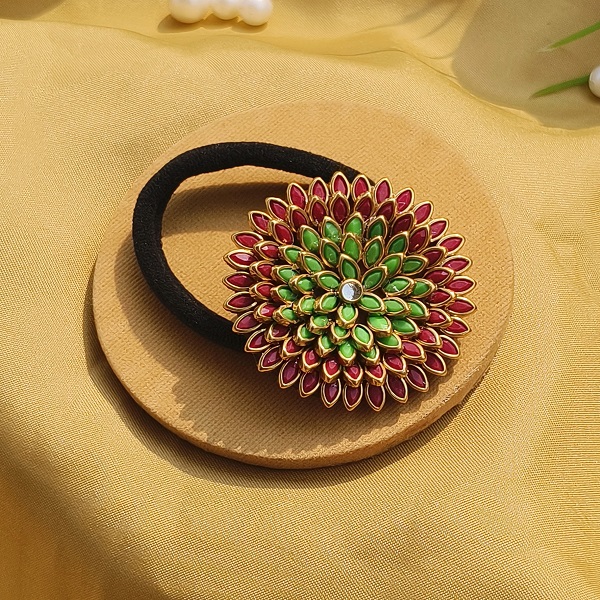 Charming Stylish multicolor kundan Hair Rubber Band for Girls and Women