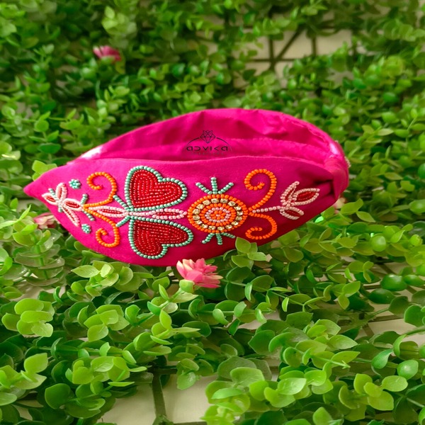 Beaded Hair Bands For Girls And Women, Hand Made Embroidery Hair Bands For Parties And Functions