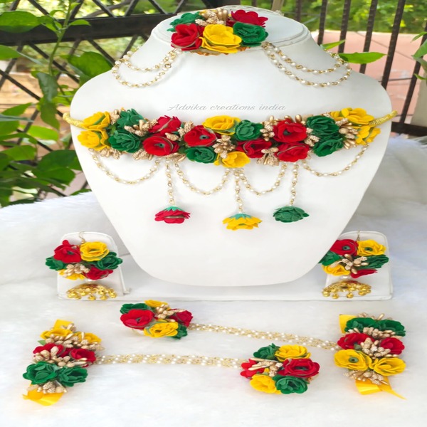 GORGEOUS BRIDAL FLORAL JEWELLERY SET 
