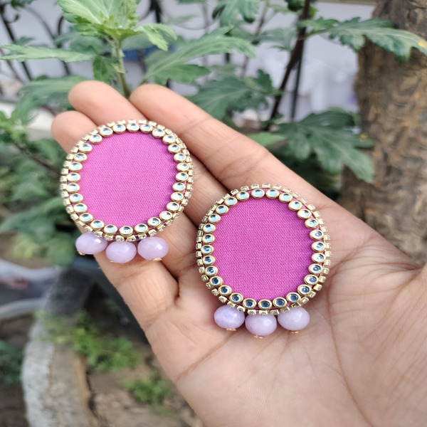 Ovel Sparkling Fabric Earring for Women and Girls