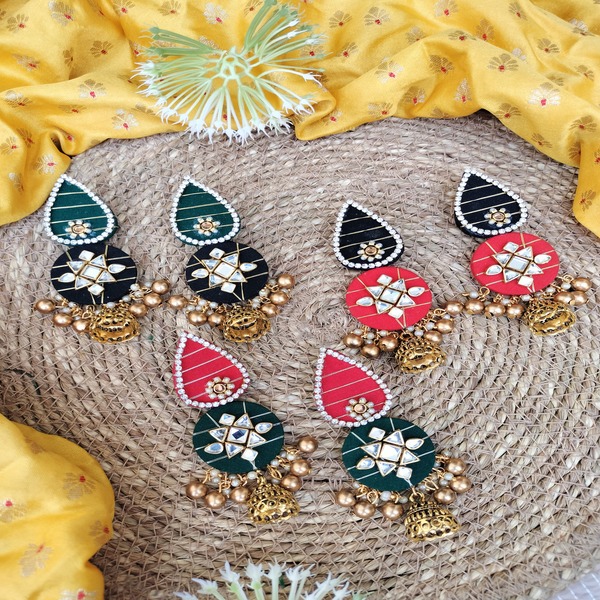  Combo pack of dual color Fabric Earrings