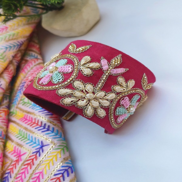 Handcrafted Embroidered Handcuff Bracelet