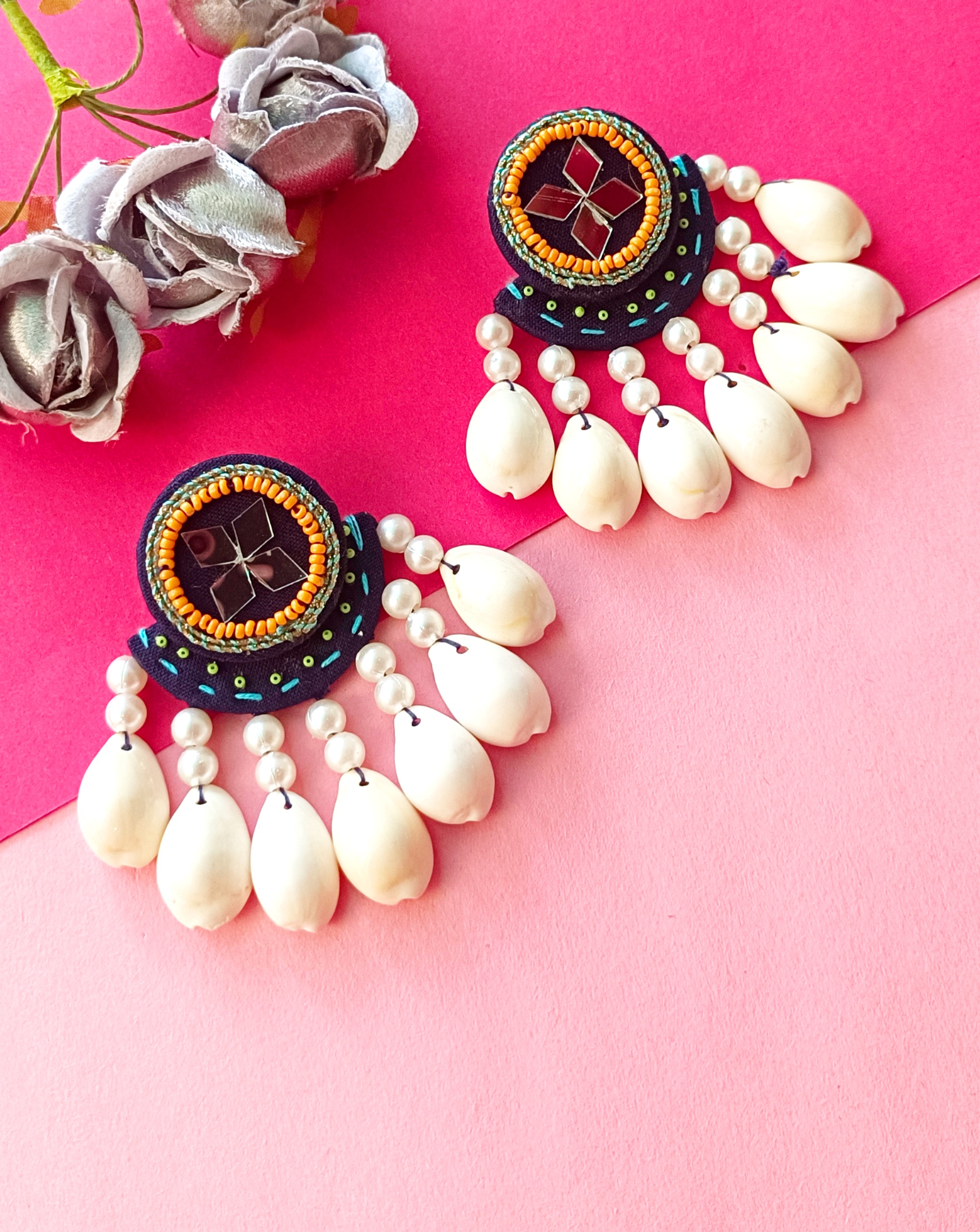 Hand Embroidered latkan Earring