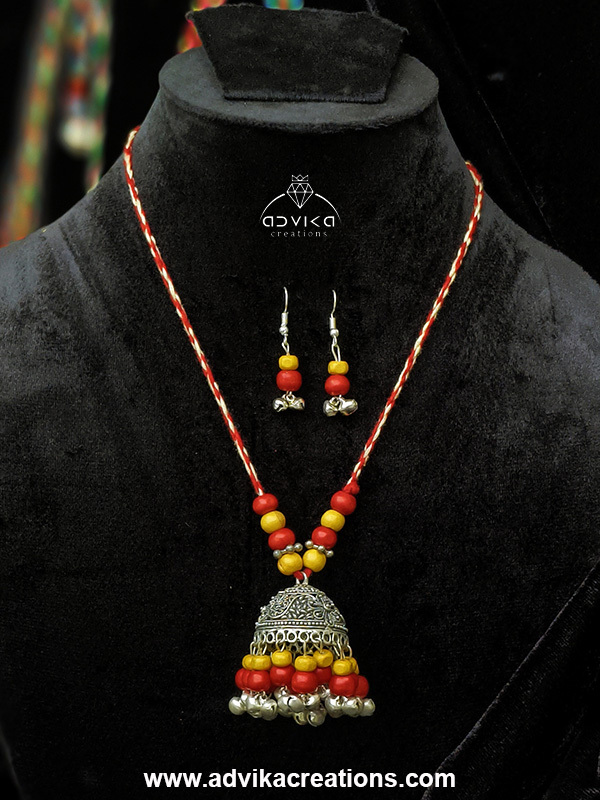 Oxidised Jhumka Mala 10