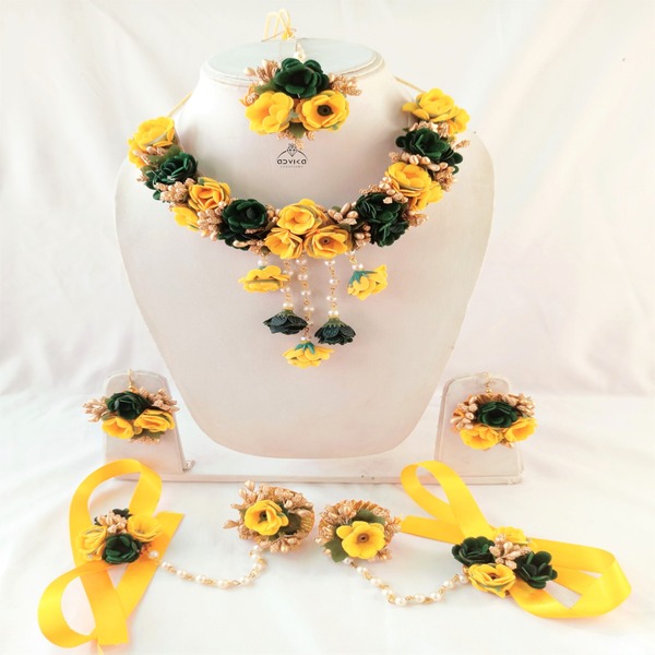Handmade Artificial Flowers Jewellery set