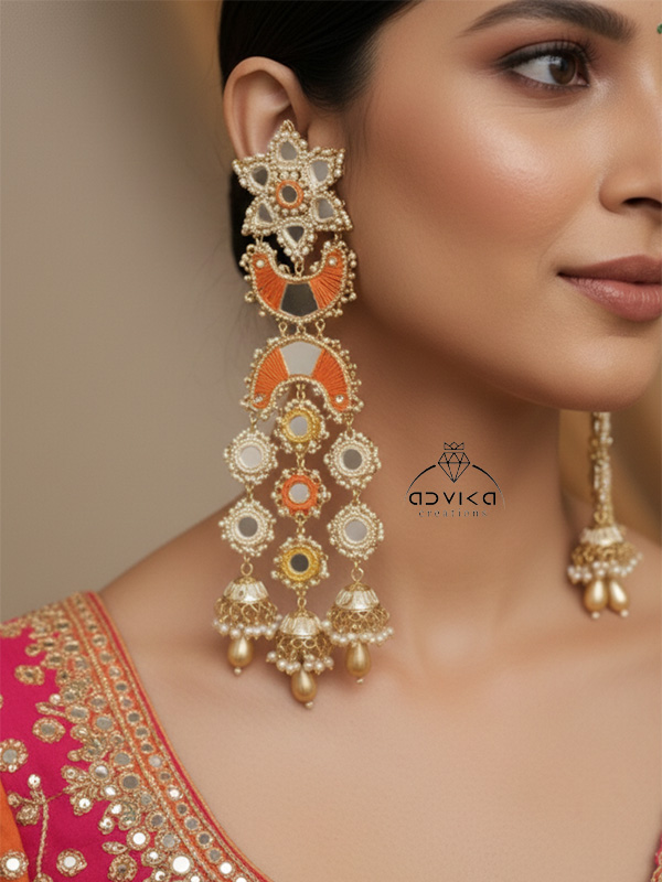 Chand Sitara Mirror-Work Earrings