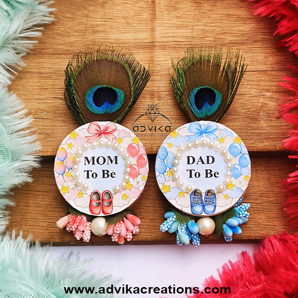 Mom Dad Baby Shower Brooch ( pollen )