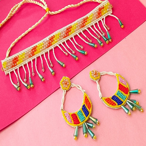 Multicolor beaded handmade Necklace set