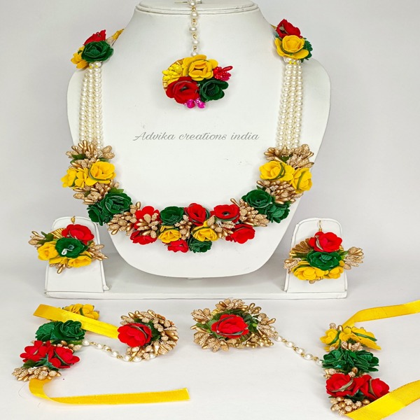 Rangoli Multi Flower Jewelry set