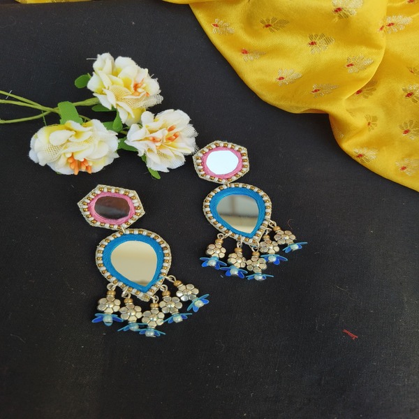 Drop Mirror Beaded Earring