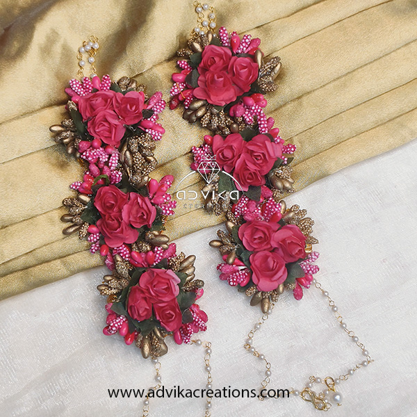 Pink Flower Anklet