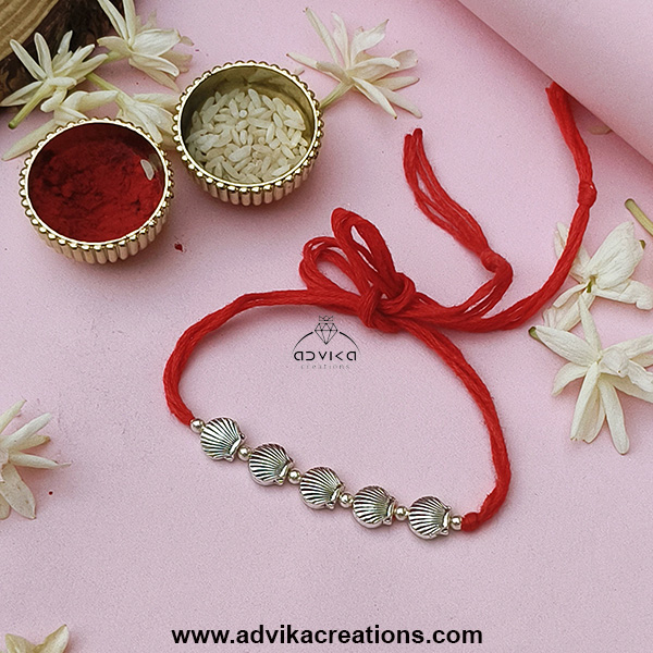 Silver Shell Charm Rakhi