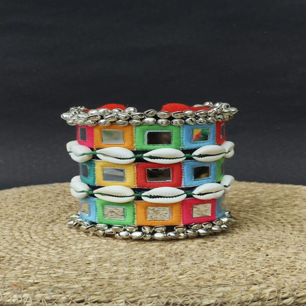Festive Navratri Handcuff with Cowrie and Ghoongroo Accents