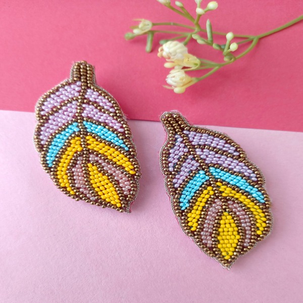 Leaf Designer beaded Earring