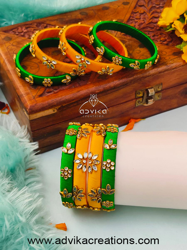 Madhubala Silk Kundan Bangle