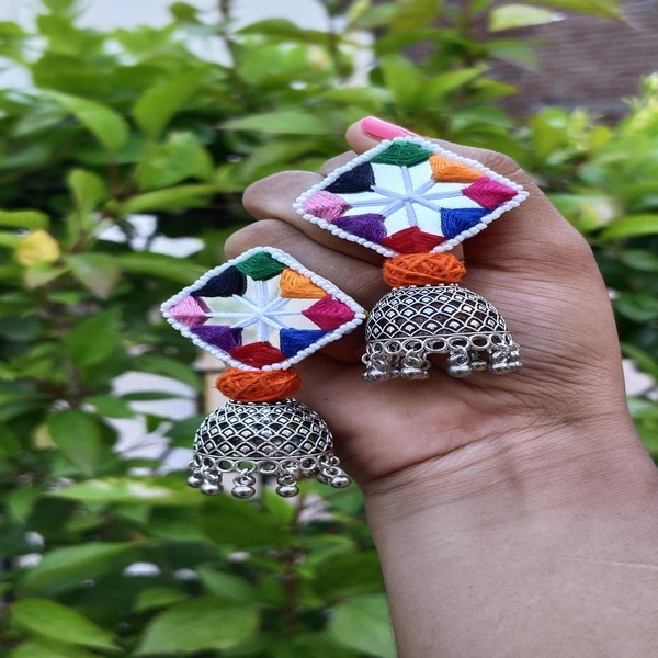 Hot Multi color beaded mirror Earring for women and Girls