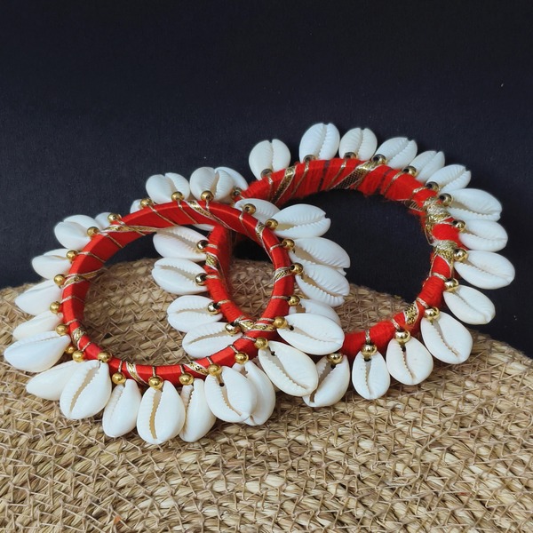 Cowrie bangle gota work for women and girls