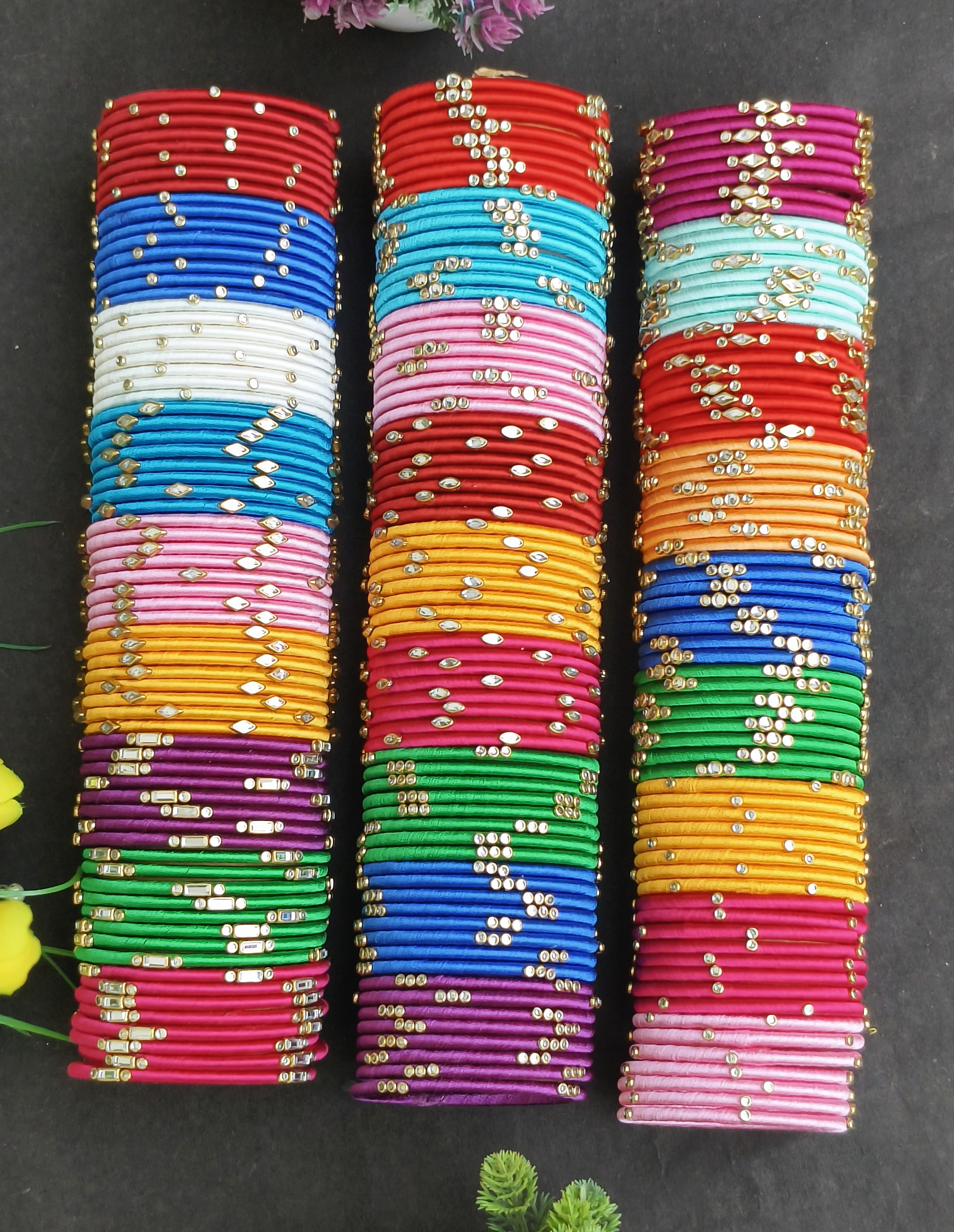 Silk Thread Bangles Sets, Perfect for Return Favors