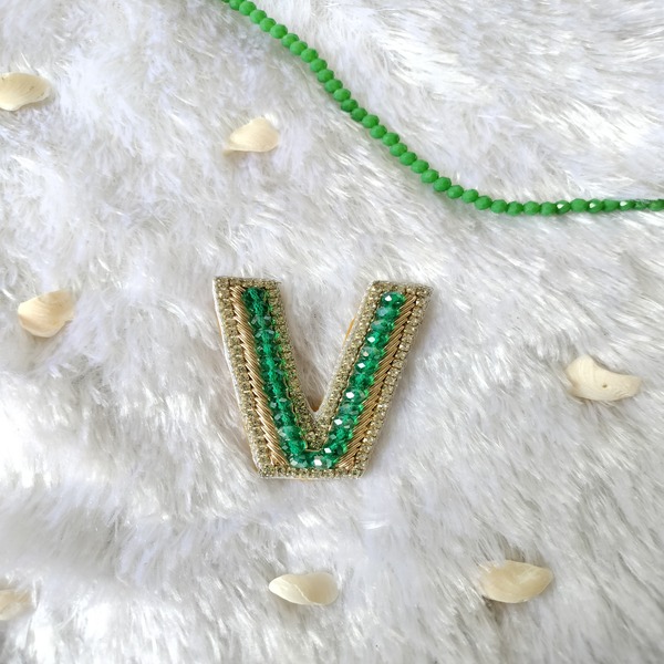 V Letter Brooch, Custom Design Brooch ,Gift Name trending