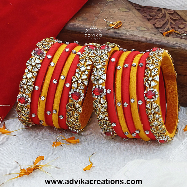 Shimmer Twist Handcrafted silk Bangles