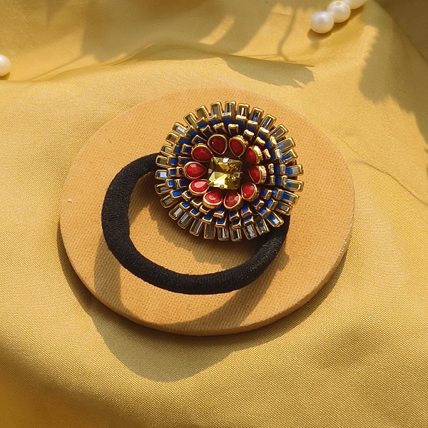 Charming Stylish colorful kundan Hair Rubber Band for Girls and Women