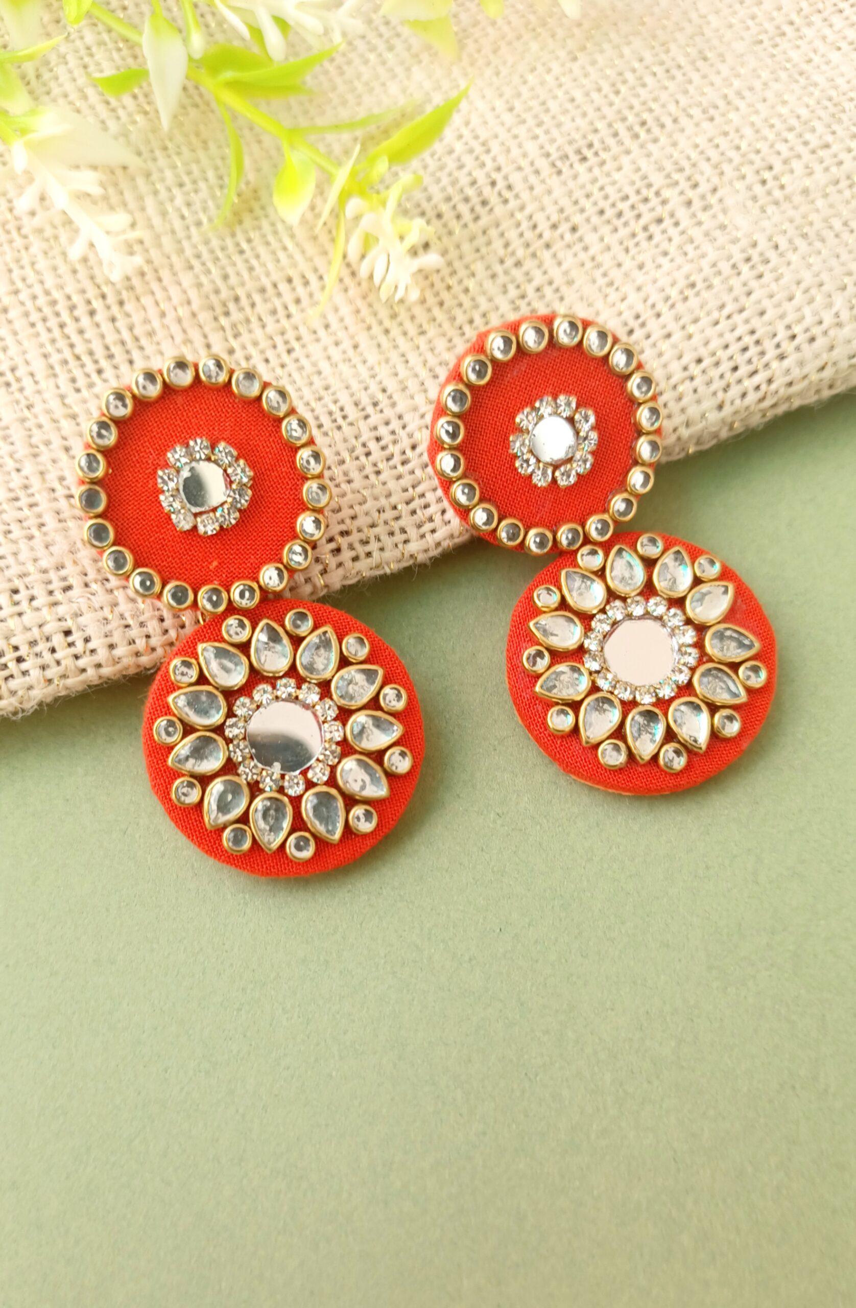 Hot color Fabric Earring