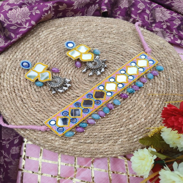 Purpal and Yellow Haldi Mehndi Jewellery Set