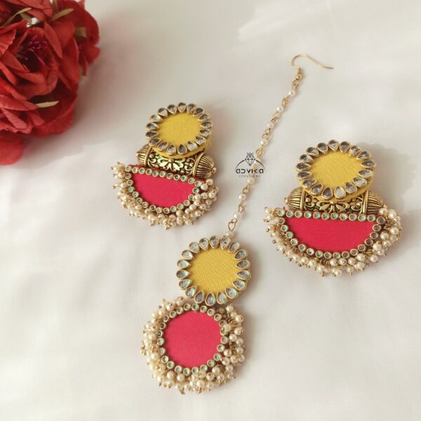 Designer Kundan Earring with Tika