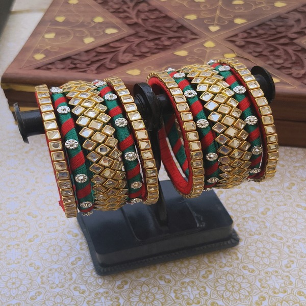 Handicrafts Silk Thread Bangles 10 PC Set