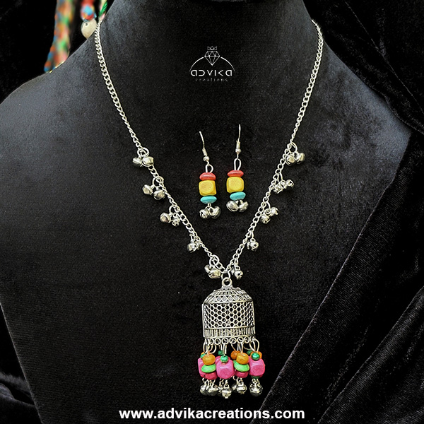 Oxidised Jhumka Mala 2