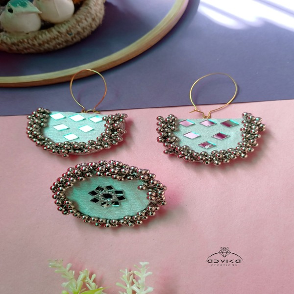 Hit Ghungroos Fabric Earring with ring