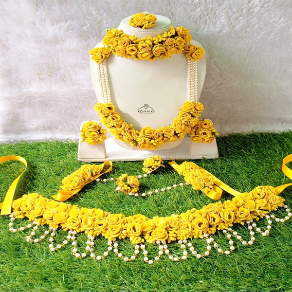 BRIDAL FLOWER JEWELLERY SET FOR WOMEN