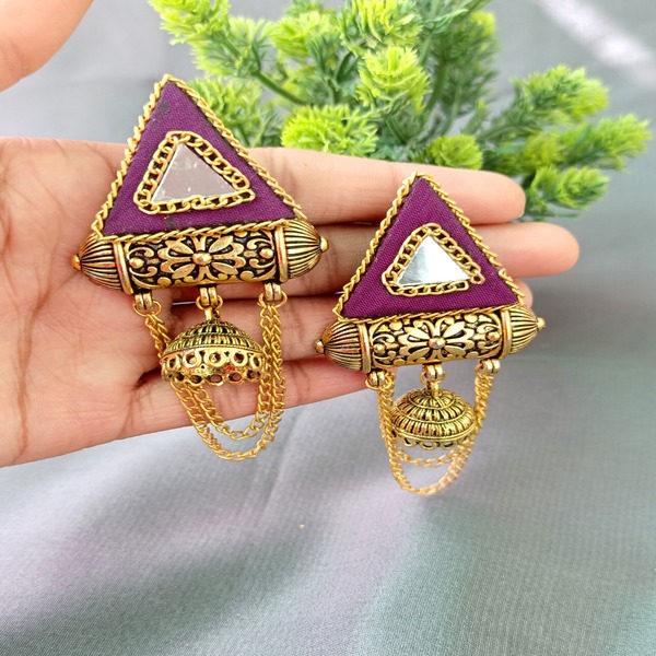 Megenta Tikona Latkan Earring