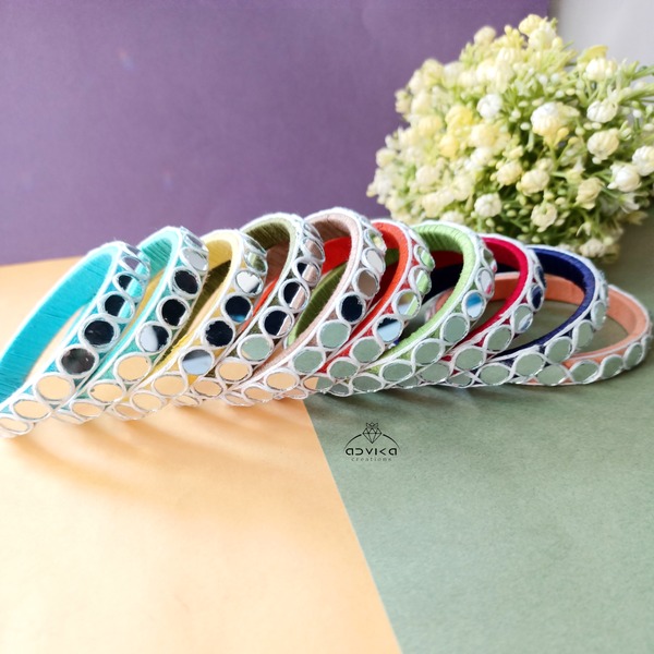 Mirror Work Multicoloured Handmade Bangles