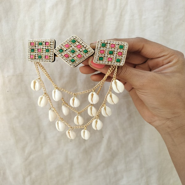 Multi color Kundan Hair clip Women and girls