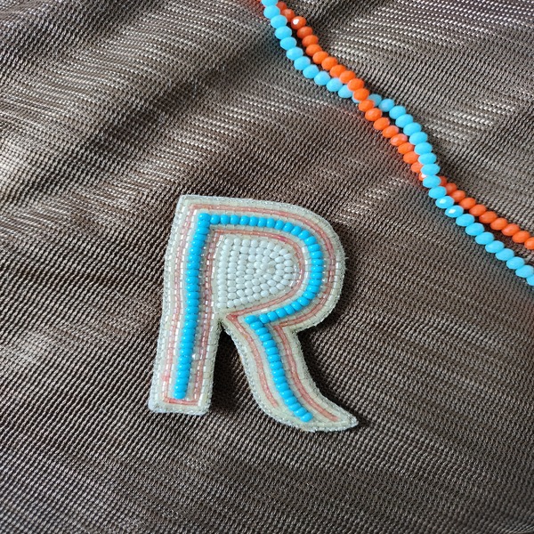 R Letter Beaded Brooch, Custom Design Brooch ,Gift Name trending