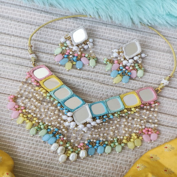 Pastel Color Mirror Jewellery for womens and girls