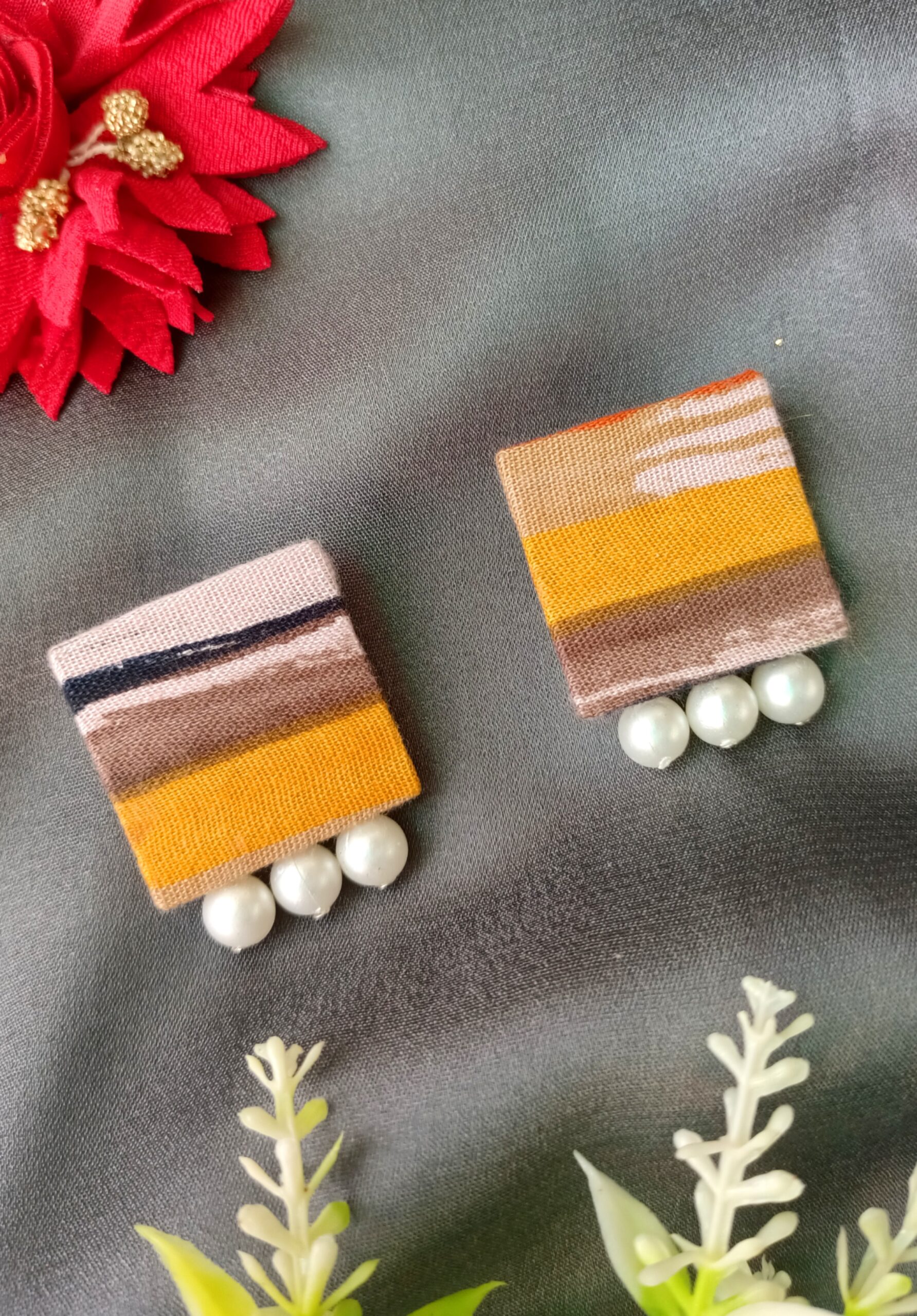 Beach party Fabric Earring