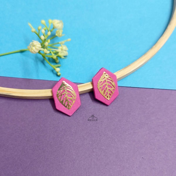Pink Fabric Earring